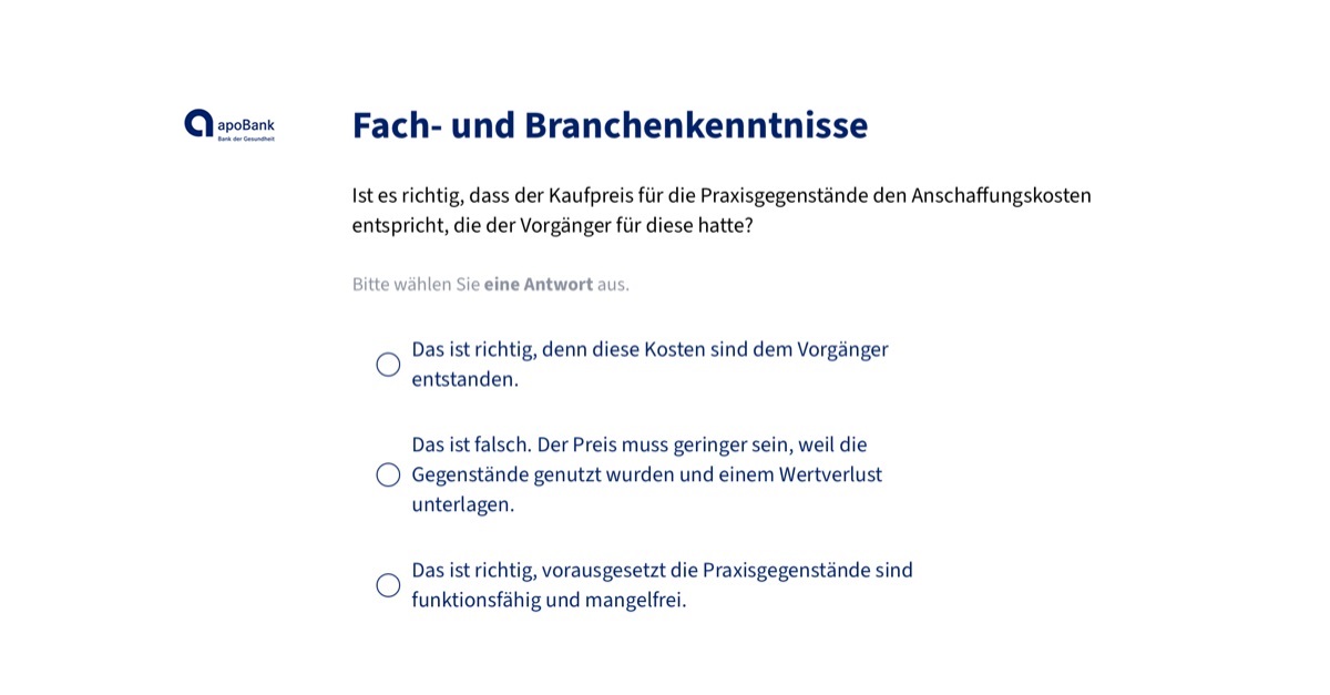 Gründer CheckUp - Test der Branchenkenntnisse