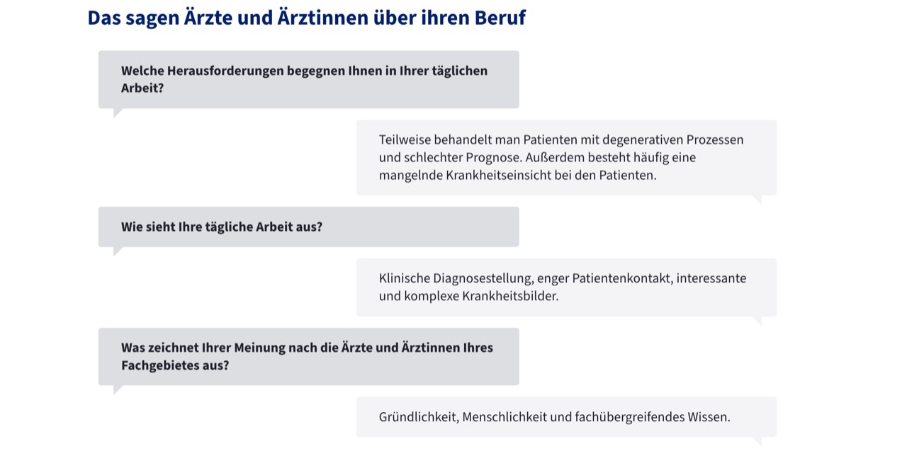 Feedback von Fachärzten zum Berufsalltag